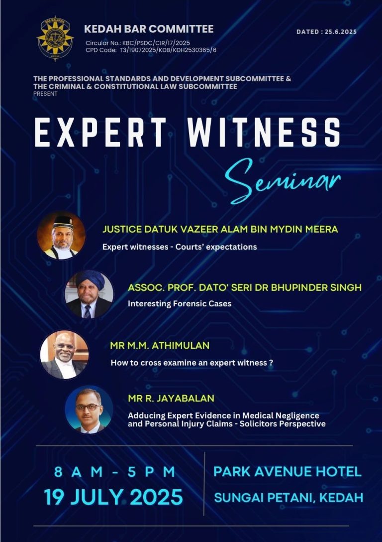 Seminar on Expert Witness by Kedah Bar